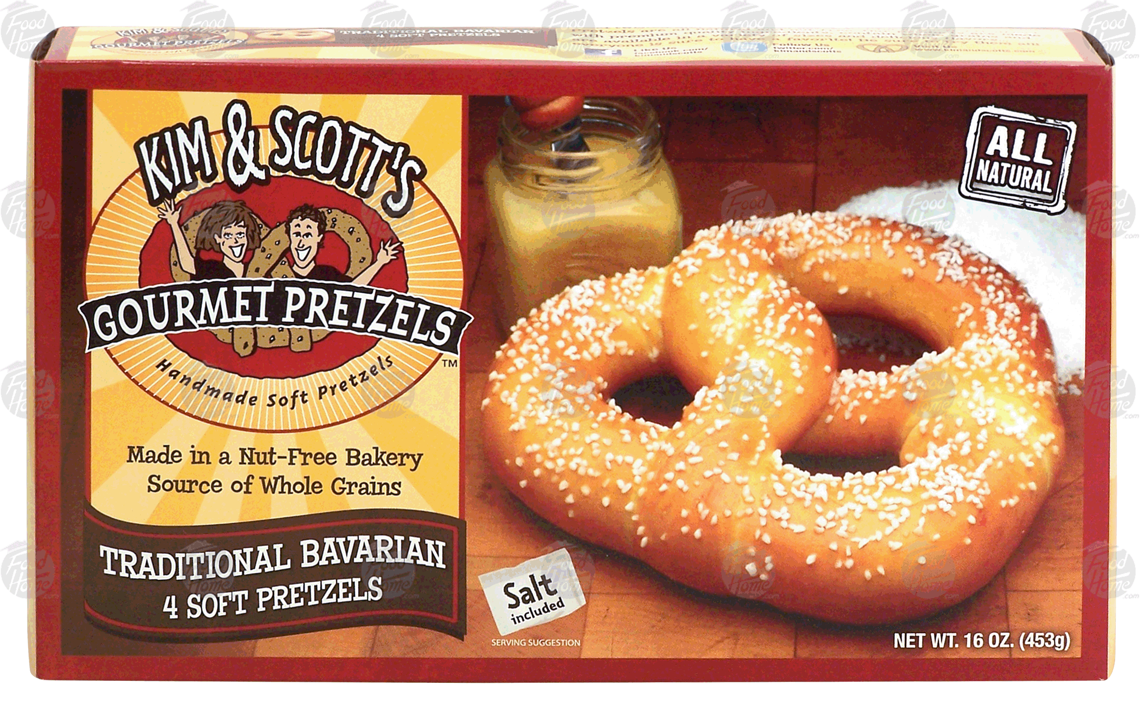 Kim & Scott's Gourmet Pretzels 4 traditional bavarian soft pretzels, salt included Full-Size Picture